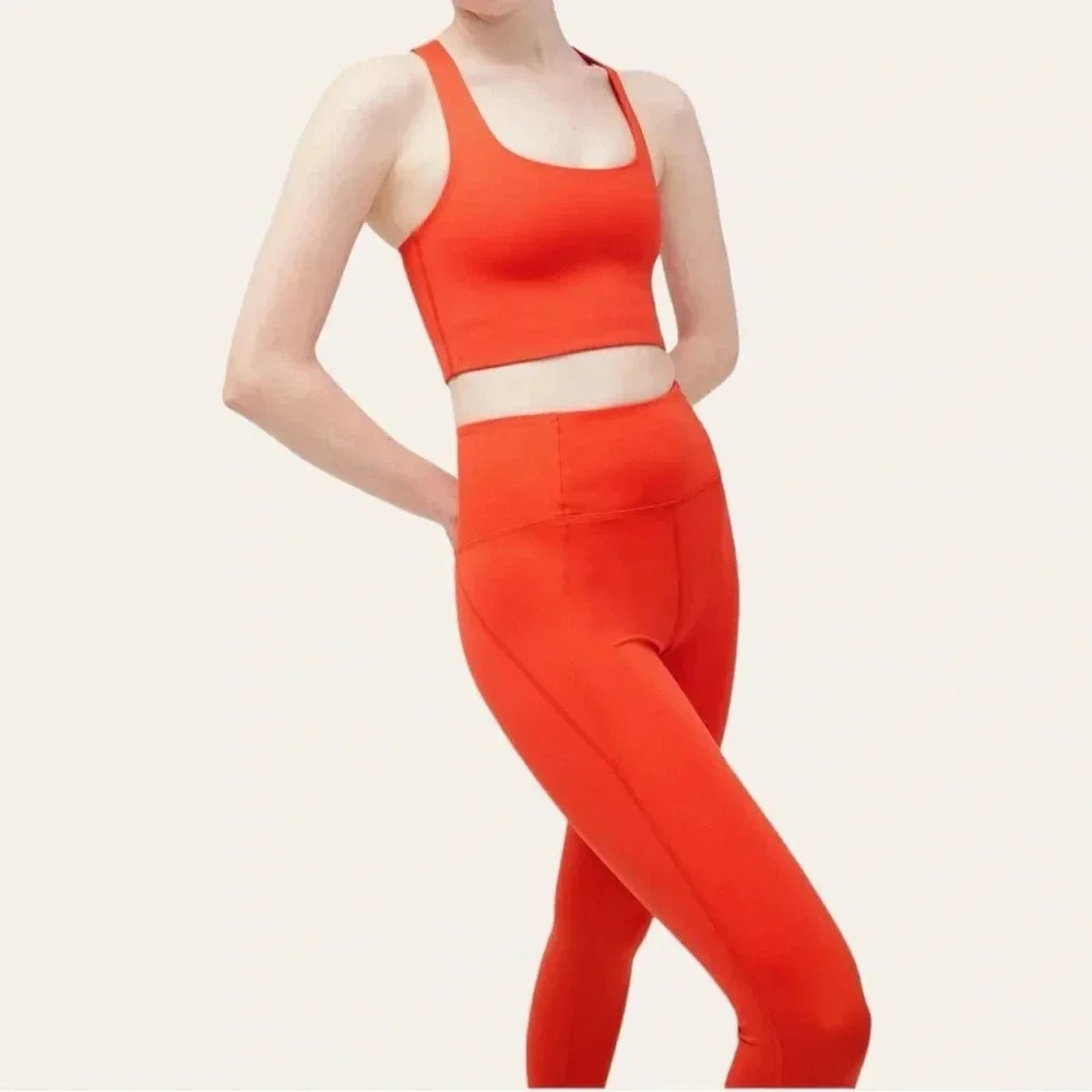 Girlfriend Collective high rise compressive leggings in Tart - XS 28.5” length